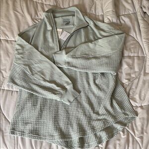 American Eagle Outfitters Mint Quarter-Zip Pullover